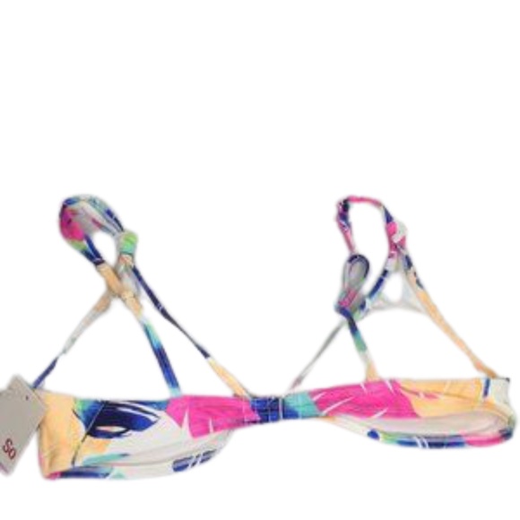 SO Juniors Bikini Bralette Swim Beach Cruise Blue Palm Tree Sizes S M - Picture 4 of 6